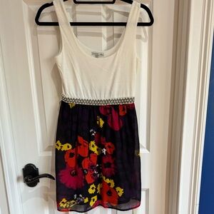 Floral Dress with White Top